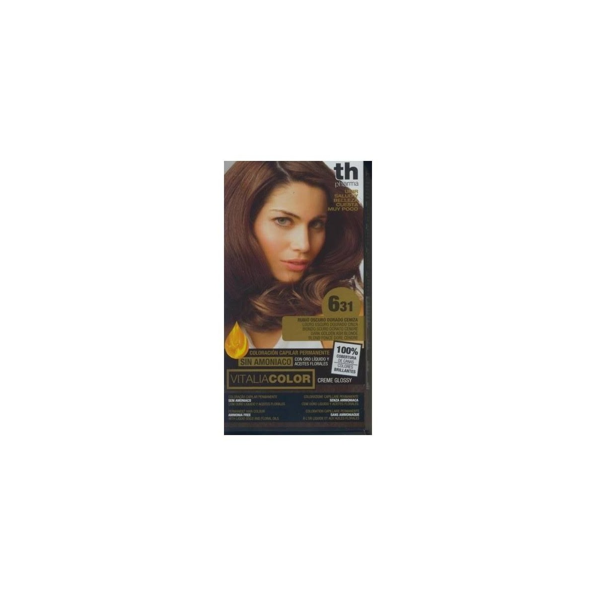 th pharma vitalia color tinte no 631 sin amoniaco rubio oscuro dorado ceniza