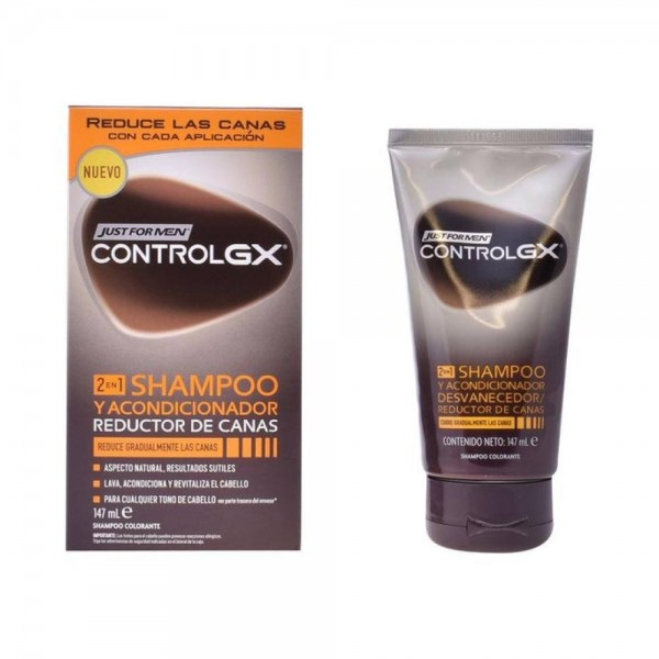 control gx champu y acondicionador reductor de canas just for men 147ml