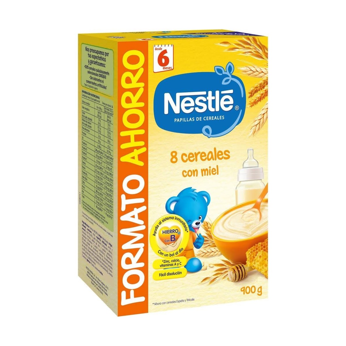 nestle papilla 8 cereales con miel 900 g