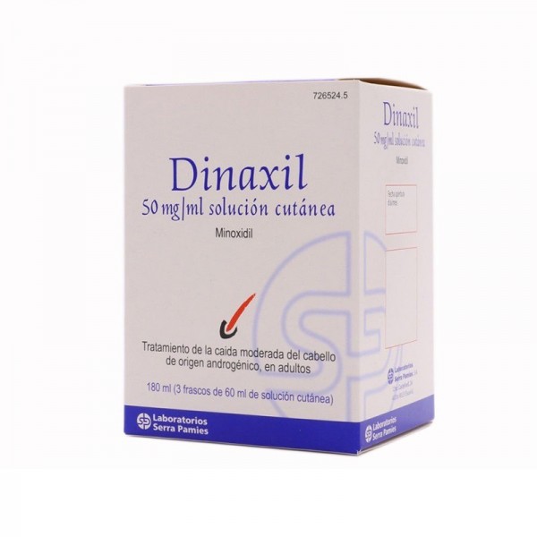 DINAXIL 50 mg/ml SOLUCION CUTANEA, 3 frascos de 60 ml