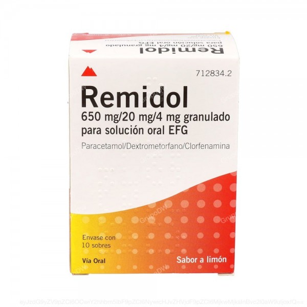 REMIDOL 650 MG/20 MG/4 MG GRANULADO PARA SOLUCION ORAL...