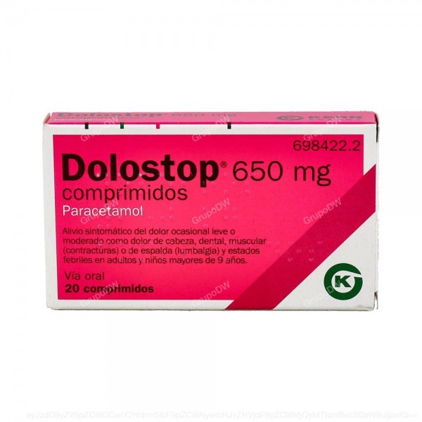 DOLOSTOP 650 mg COMPRIMIDOS, 20 comprimidos