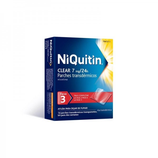 NIQUITIN CLEAR 7 mg/24 H PARCHES TRANSDERMICOS, 14 parches